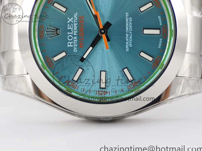 Milgauss 904L Bracelet Best Blue TWF SH3131 ICE Dial 1:1 on SS GV 116400 Edition 1231